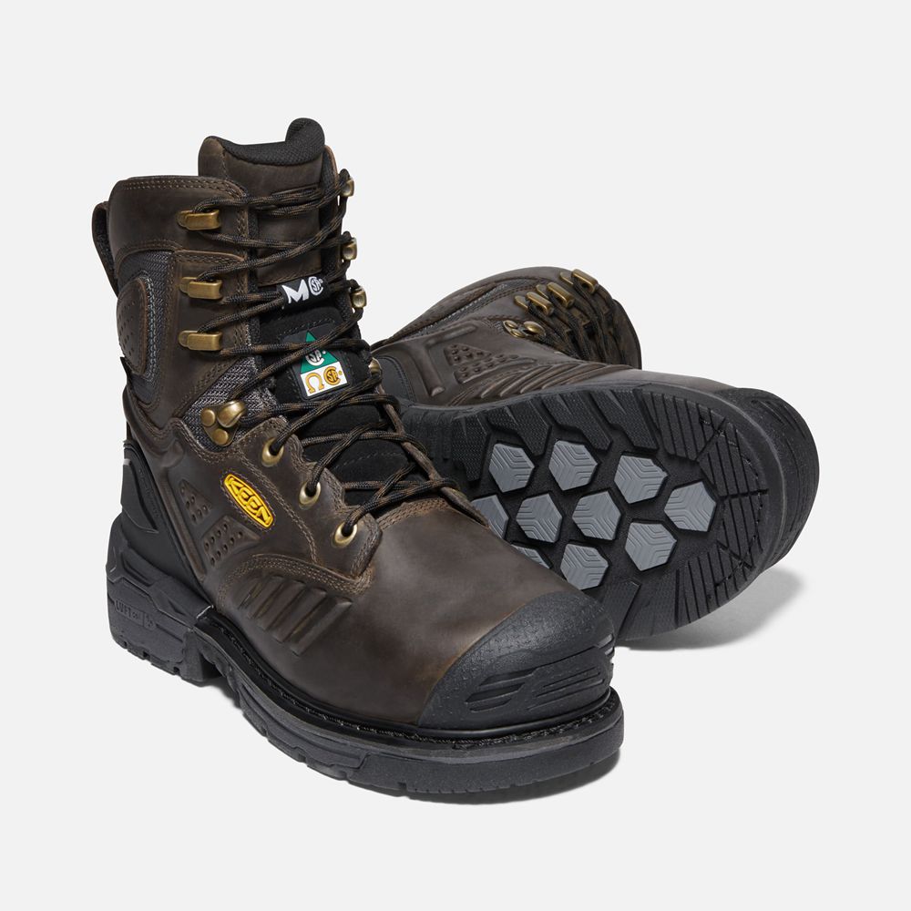 Botas de Trabajo Keen Mexico Negros Marrom - Hombre Csa Philadelphia 8\" Internal Met Waterproof (Car